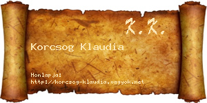Korcsog Klaudia névjegykártya