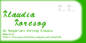 klaudia korcsog business card